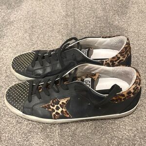 Golden Goose Black and Leopard Women's Sneakers